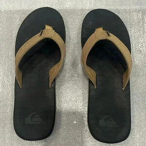 ❤️2/50❤️[10-10.5] Quiksilver Men's Carver Suede 3Point Flip Flop Athletic Sandal